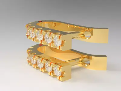 Beautiful earing u pave setting 3D print model