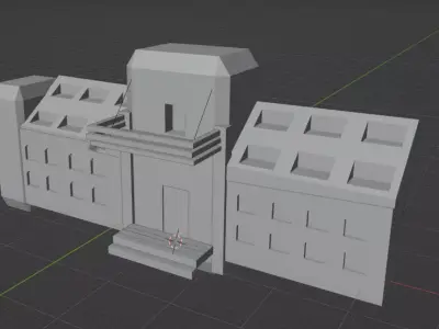house with second floor and any windows Free low-poly 3D model