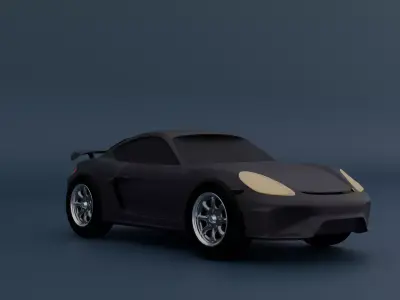 Sports Car 3D Model Mid Poly 3D model