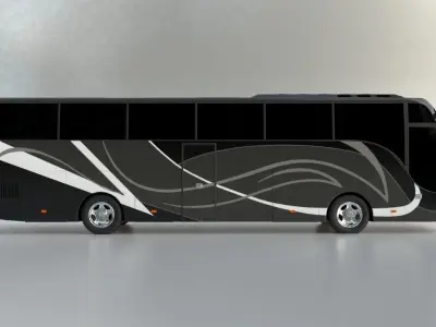 black motorcoach 3D model