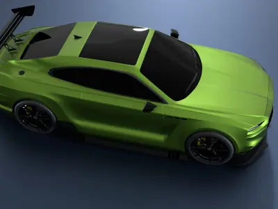 High Performance Green Sports Car 3D Model  Blender Shaded 3D model
