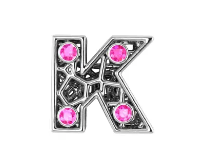 SIMPLE ALPHABET K PENDANT 3D PEINTABLE MODEL  3D print model