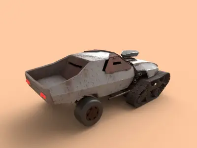Stylized car Mad Max Low-poly 3D model