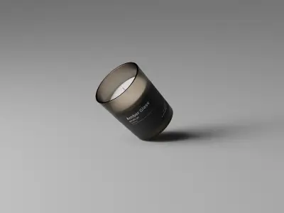 Amber Glass Candle Kit Low-poly 3D model