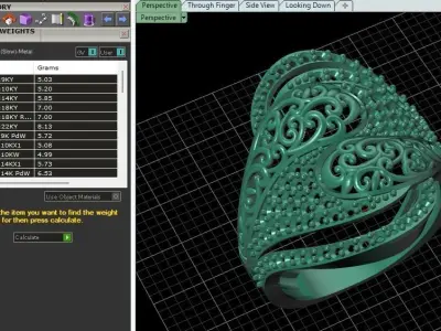 STL 3DM Women Ring Womens Ring Diamonds With Stone Model DP1202 3D print model