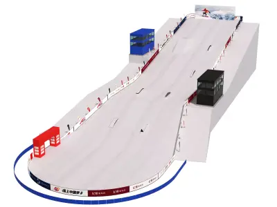 ski resort Low-poly 3D model