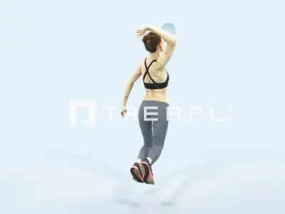 Beauty 17C Jumping Smashing Sports Volleyball Woman Low-poly 3D model