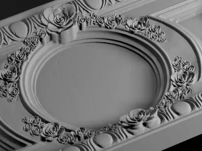 Decorative rose relief 3D model