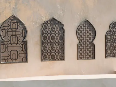 Islamic Window Shaders Patterns 3D model
