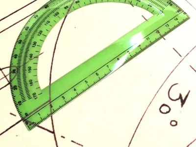 Plastic Protractor Ruler 04 3D model
