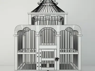 Red Decorative Cage by ZARA HOME 3D model