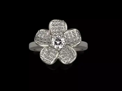 Flower ring model 283 3D print model
