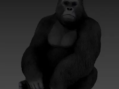 Deco Figurine Monkey Gorilla Side XL  3D model