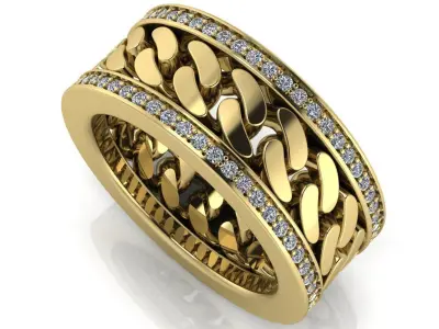 Cuban Chain Ring - DIFERENT SIZES 3D print model