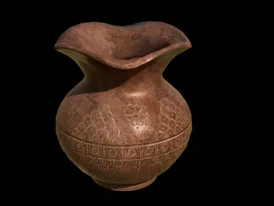 Clay Vase Low-poly 3D model