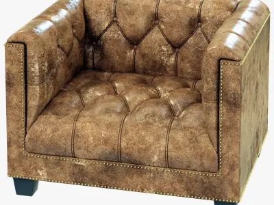 Restoration Hardware Savoy Leather Chair 3D model