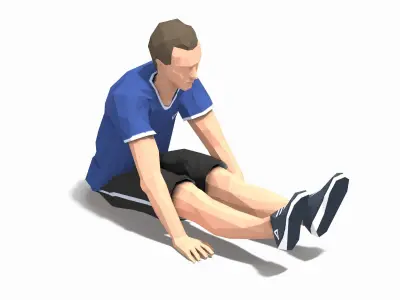 sitting leg raises Exercise Man Animation Low-poly 3D model