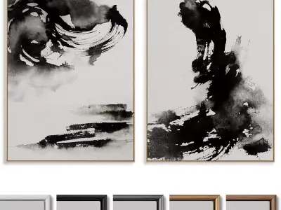 Abstract Painting Frame set 3D model 212