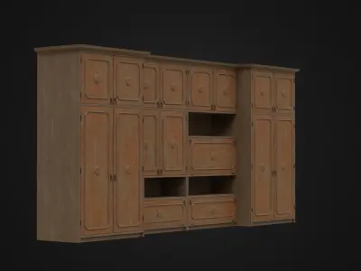 Old Soviet era Cabinet Low-poly 3D model