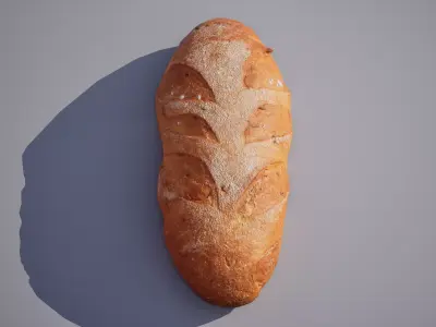 Rye Bread 5K triangles 4K PBR textures Low-poly 3D model