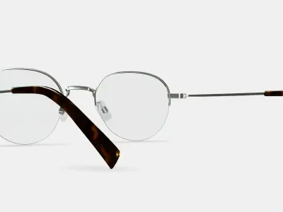Canning Eyeglasses in Polished Silver 3D model