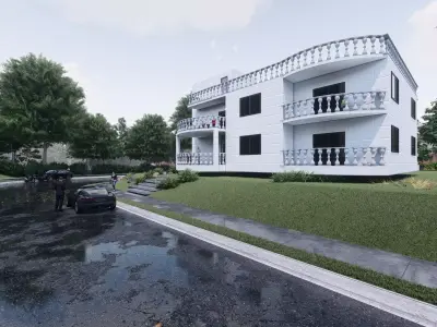 modern villa 3D model 4