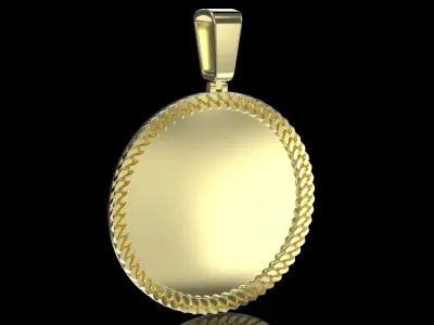 Cuban Link pendant 3 inchs with 2 sizes bails 3D print model