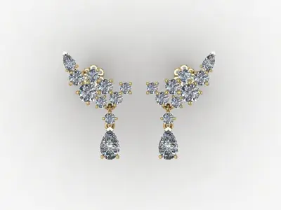 Earrings Diamond 3D print model