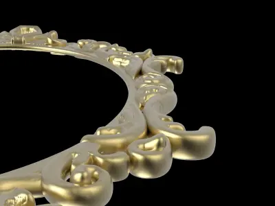 Hand Carved Wood Frame 3D print model