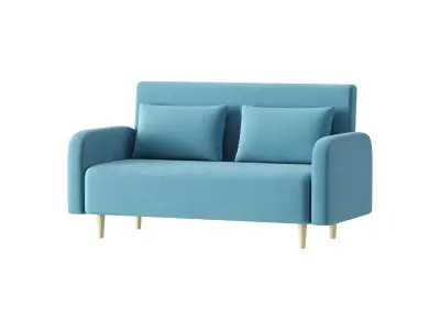 Contemporary Seats 2 Solid Color Sofa 3D model