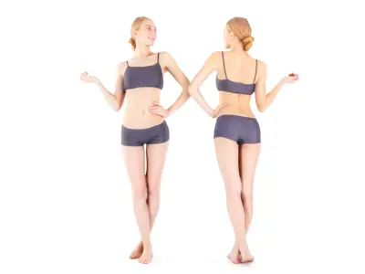 Scan woman sport 18 Low-poly 3D model