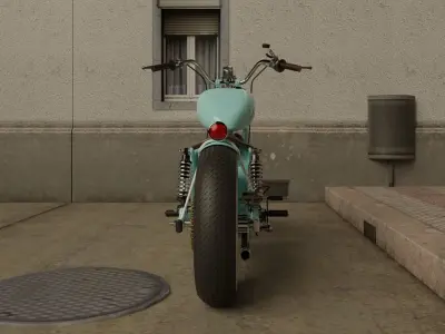 Custom Royal Enfield Chopper Low-poly 3D model