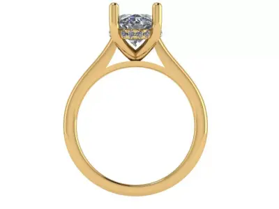 oval solitaire under halo ring cathedral  shank  3D print model
