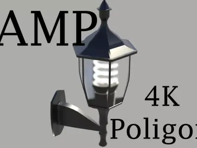 Lamp interior or exterior Low-poly 3D model
