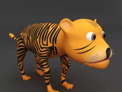 Tiger rigged toon 3d model  Low-poly 3D model