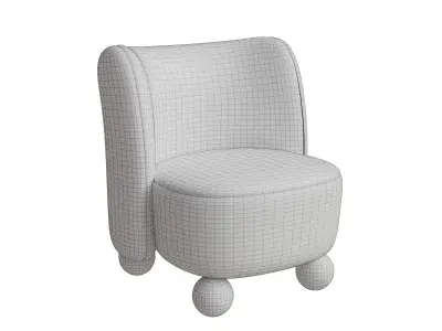 Cylindrical Occasional Chair Low-poly 3D model