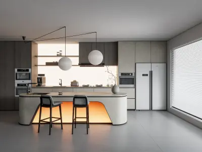 Kitchen Modern interior 105 3D model