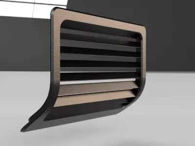 Curved Bumper Ventilation Grill - Auto Tuning  3D STL File 3D print model