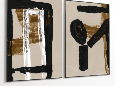 Plaster Two Photo Frame 108 Low-poly 3D model