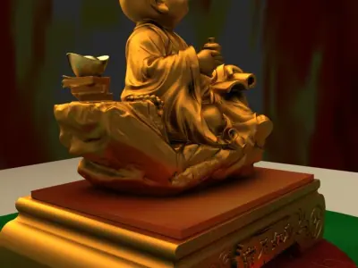 Chinese monk 3D model