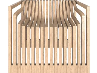 Wooden chair Low-poly 3D model