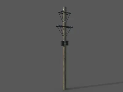 Power Pole 3D model Low-poly 3D model