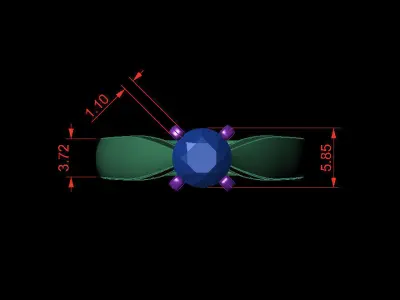 Round 0-75-CT Quarter Round Profile Shank Width 3-25mm 3D print model