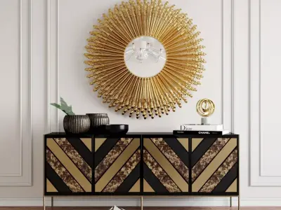 Cabinet with decor set by KOKET 3D model