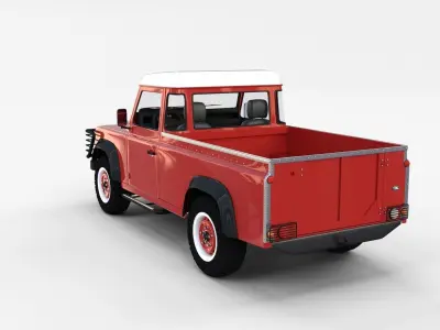 Land Rover Defender 110 Pick Up w interior rev 3D model