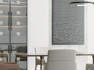 Modern table and style restaurant 3D model