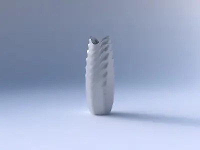 Vase double arc hexagon with curved horizontal sections 3D print model