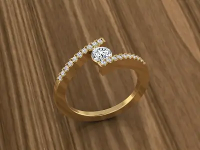 Jewelry Diamond Ring 3D print model 11