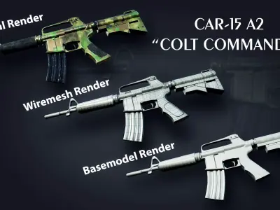 CAR-15 A2 COLT COMMANDO Low-poly 3D model