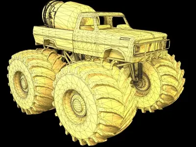 Monster Truck Bigfoot PBR Low-poly 3D model